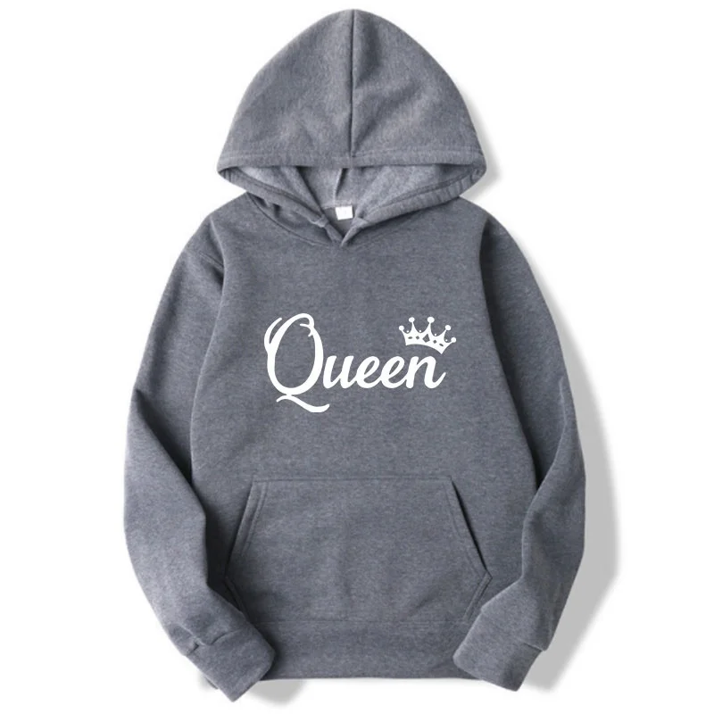 Fashion Queen Letter Printed Hoodies Men Woman Hoodie Streetwear Hooded Sweatshirts Harajuku Sports Pullovers Unisex Clothing