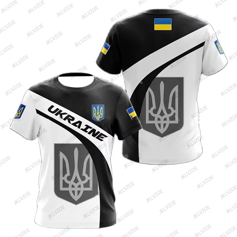Summer Ukrainian Men's Camouflage T-shirt Military Style 3D Print Military Flag Clothing Veterans Oversized Quick Drying Tops