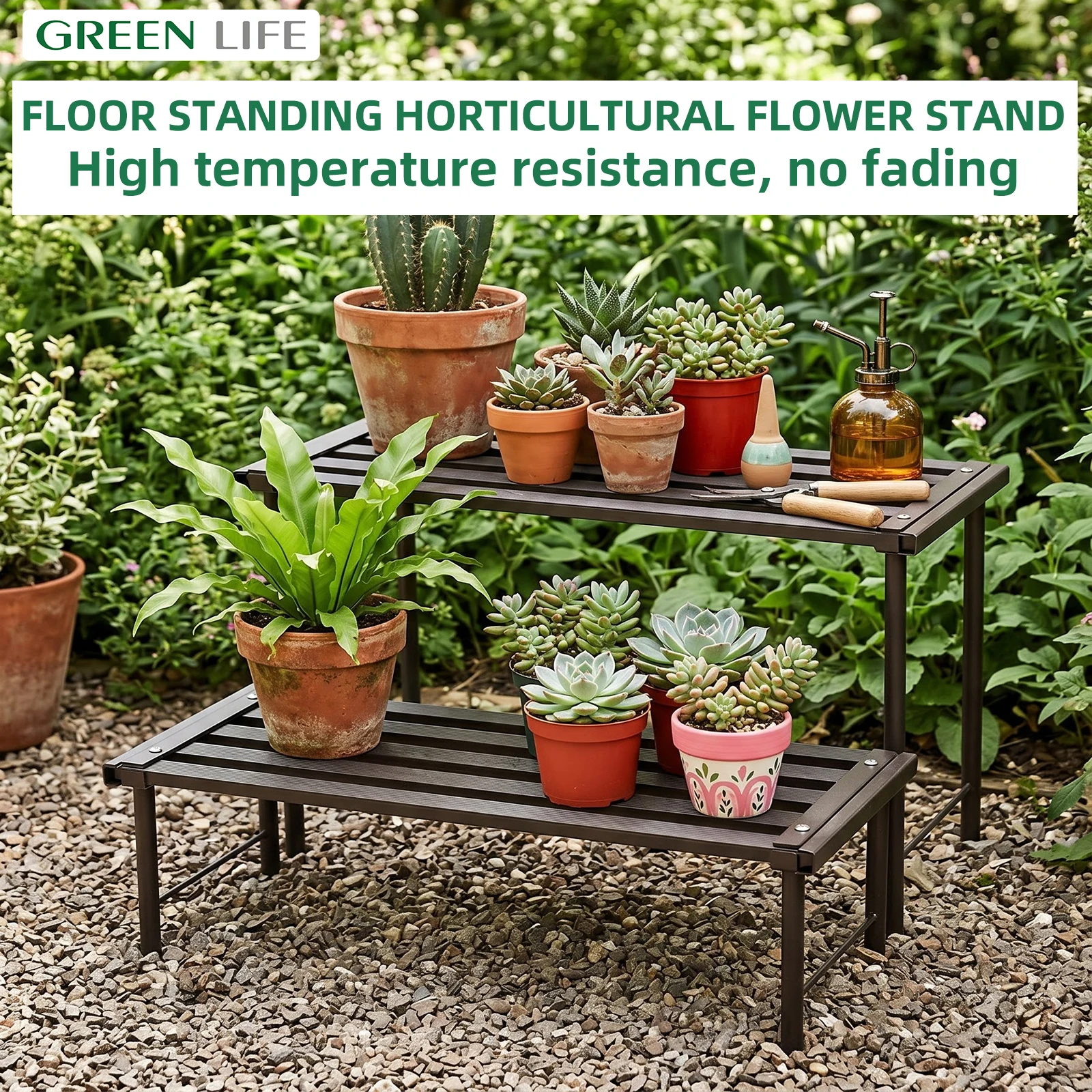 Balcony Metal Flower Stand, Aluminum Alloy Flower Pot Stand, Shelf image 4