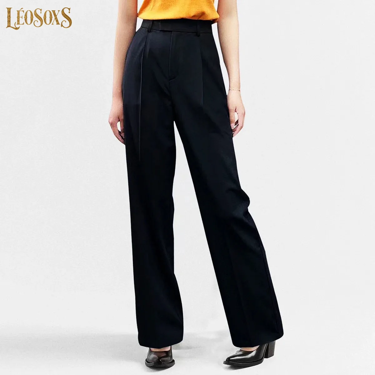 LEOSOXSSpring And Autumn HighQuality Fashionable Narrow Straight Tube Casual Versatile And Comfortable Women's High And Slim Pan
