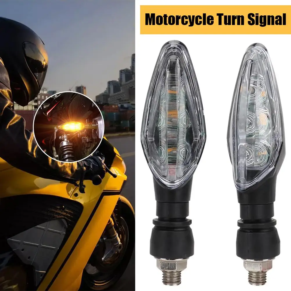 Mini LED Motorcycle Turn Signal Lights - 12V 10mm Amber Indicator Lights For Direction, Easy To Install Waterproof 2PCS M9R9