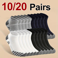 10/20 Pairs Men Women Sports Boat Socks Sweat Absorbing Breathable Suitable All Seasons Running Fitness Low Cut Casual Socks