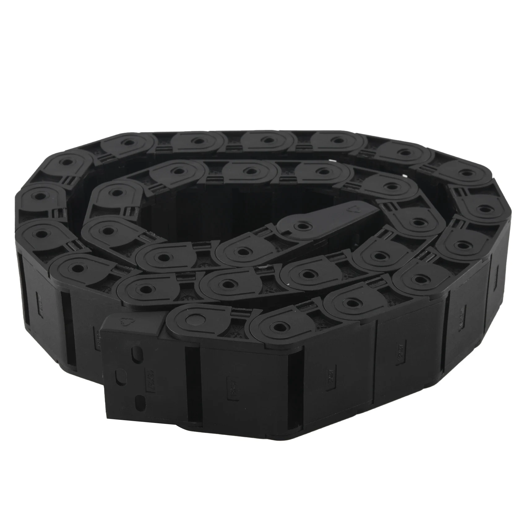 GTS 18mm x 37mm Black Flexible Semi Enclosed Cable Drag Chain 1M 39.4
