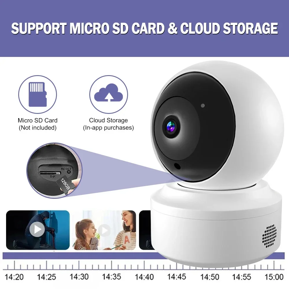 Smart Home Security Camera 108P Baby Monitor 2MP HD Ultra-clear IP Night Vision Voice Intercom AI Smart Home