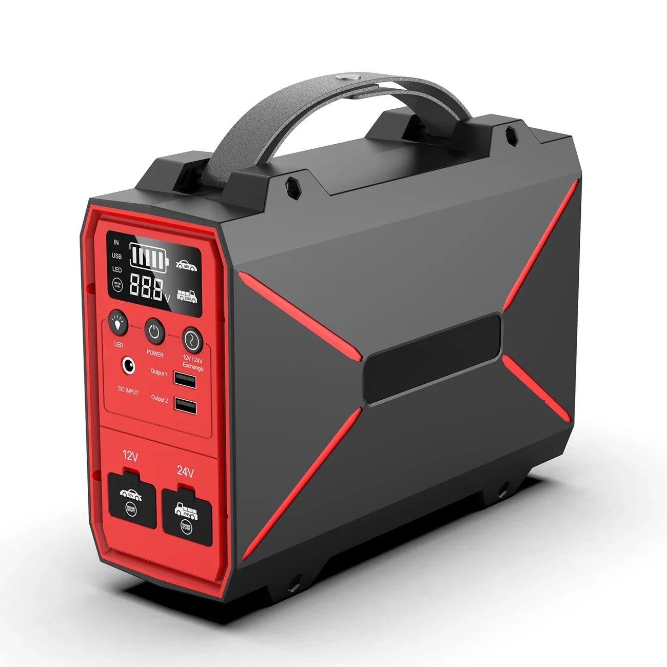 Notfall-Multifunktions-tragbarer 12 V 51,74 Wh Auto-Starthilfe mit LCD-Bildschirm, Autobatterie-Starthilfe