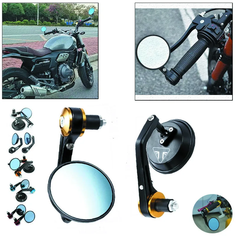 For TRIUMPH SPEED FOUR 600 Speed Triple R RS S TWIN SPEEDMASTER Motorcycle Bar End Mirrors Retro Handlebar Tip Rearview CNC