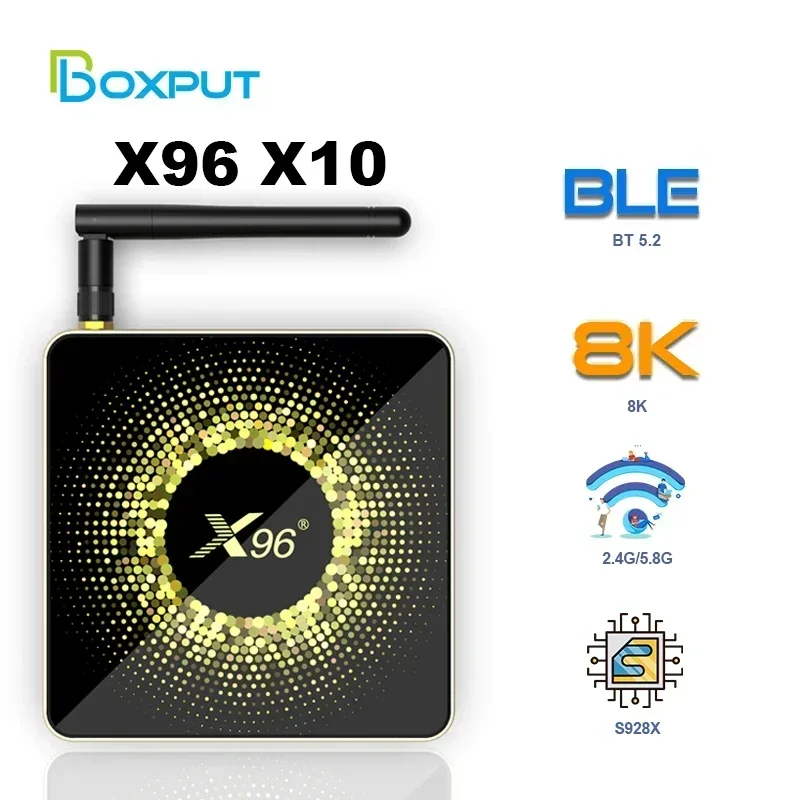 X96 X10 TV Box Dual CPU Android 11.0 Amlogic S928X Support 8K Wifi6 BT5.2 1000M LAN DDR4 8G64G Set Top Box Media Player