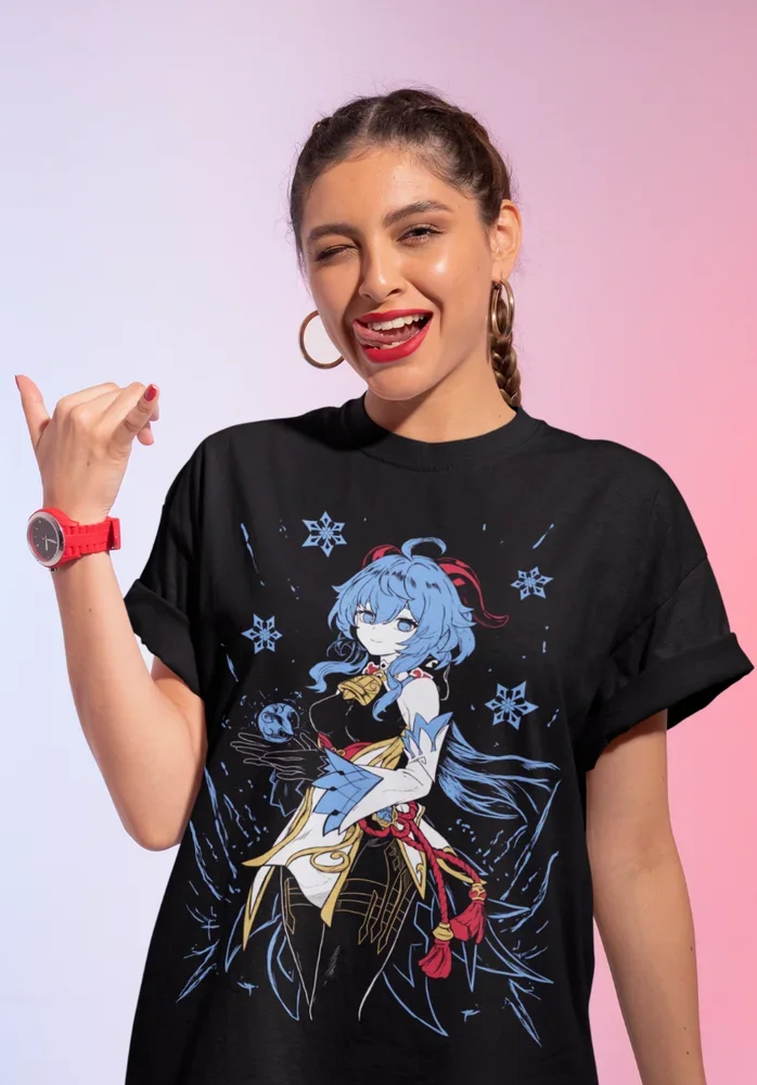 Ganyu Genshin Impact T-Shirt Anime Manga Kawaii Girl Shirt Soft Tee All Sizes