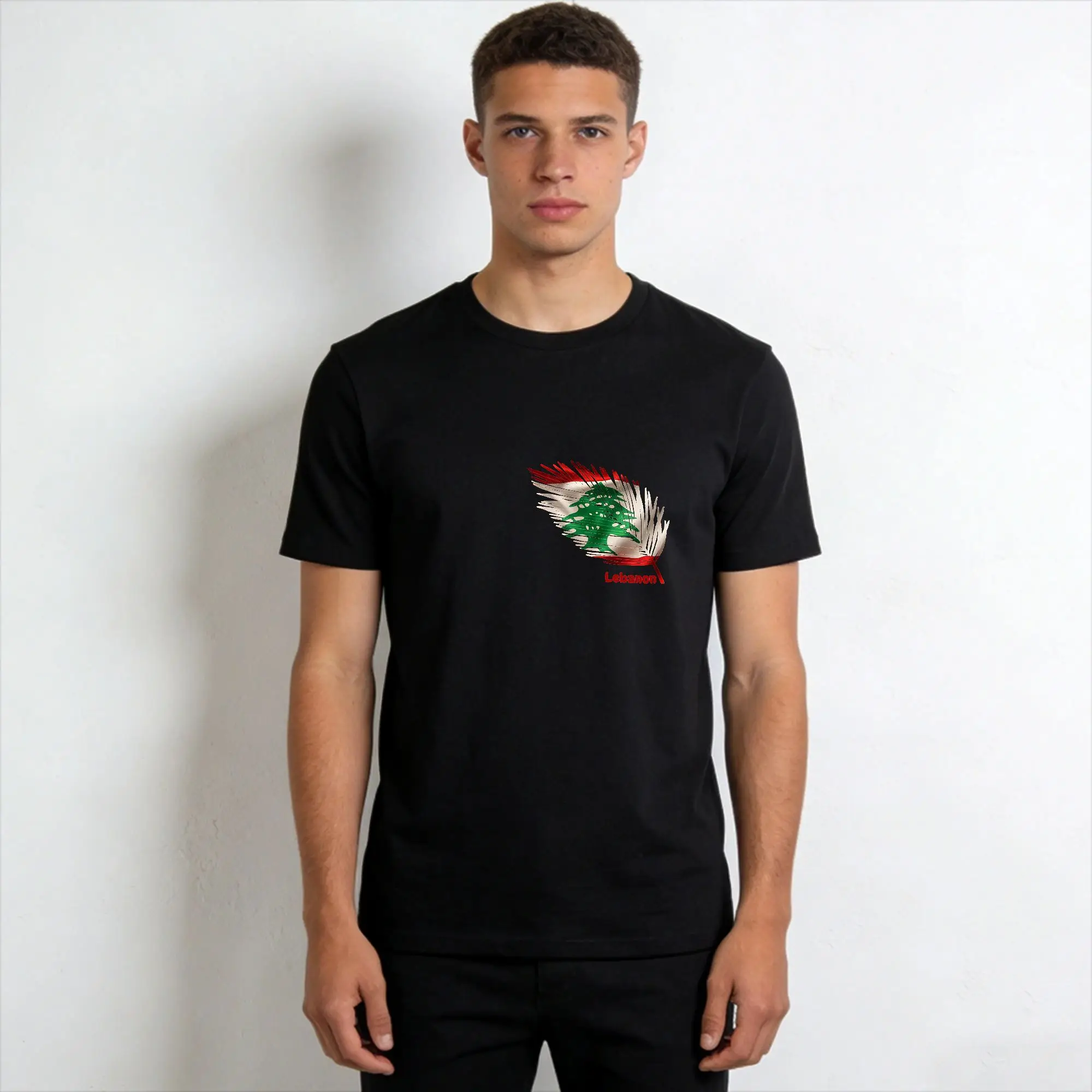 Lebanon Flag  Pure Cotton T Shirt For Male Summer  Aesthetic T Shirts O Neck Hip Hop Tees Oversize Print Tops