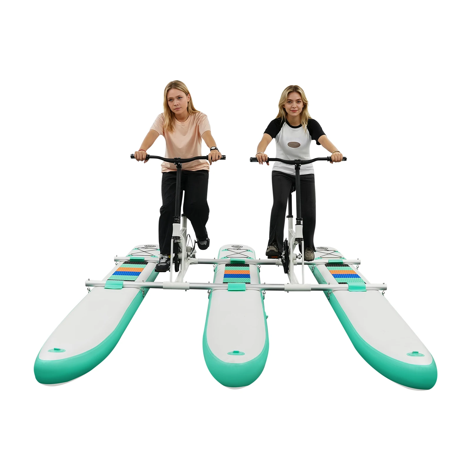 Aufblasbares Wasserfahrrad für 2 Personen, 175 kg Tragkraft, Tretboot, aufblasbares, faltbares Kajak-Fahrrad für See und Strand