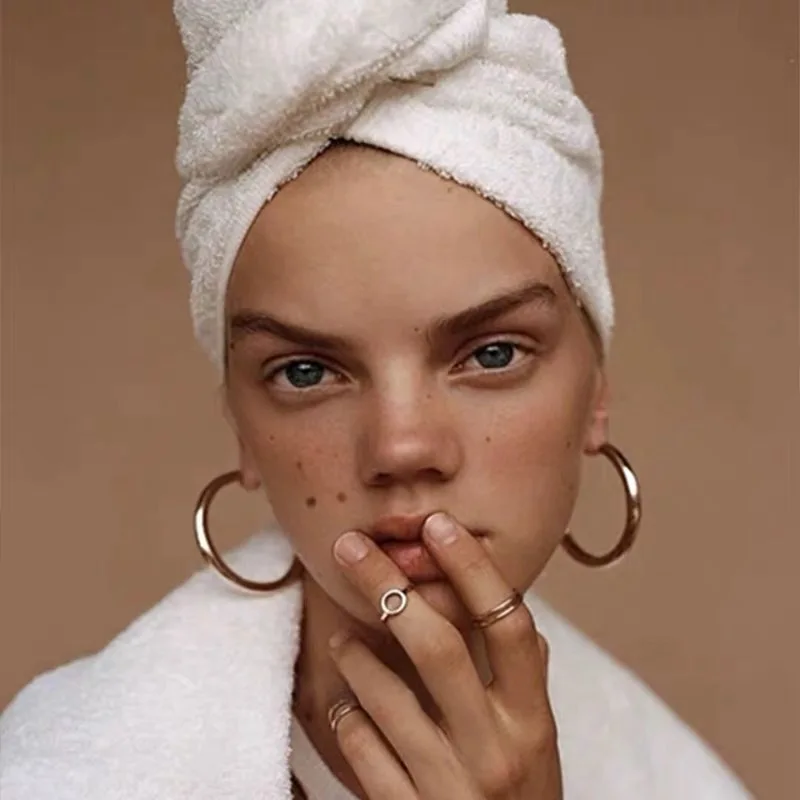 

European and American Style Liu Wen Same Style Large Hoop Earrings Copper Plated18KReal Gold Plated Versatile Fashion Earrings f