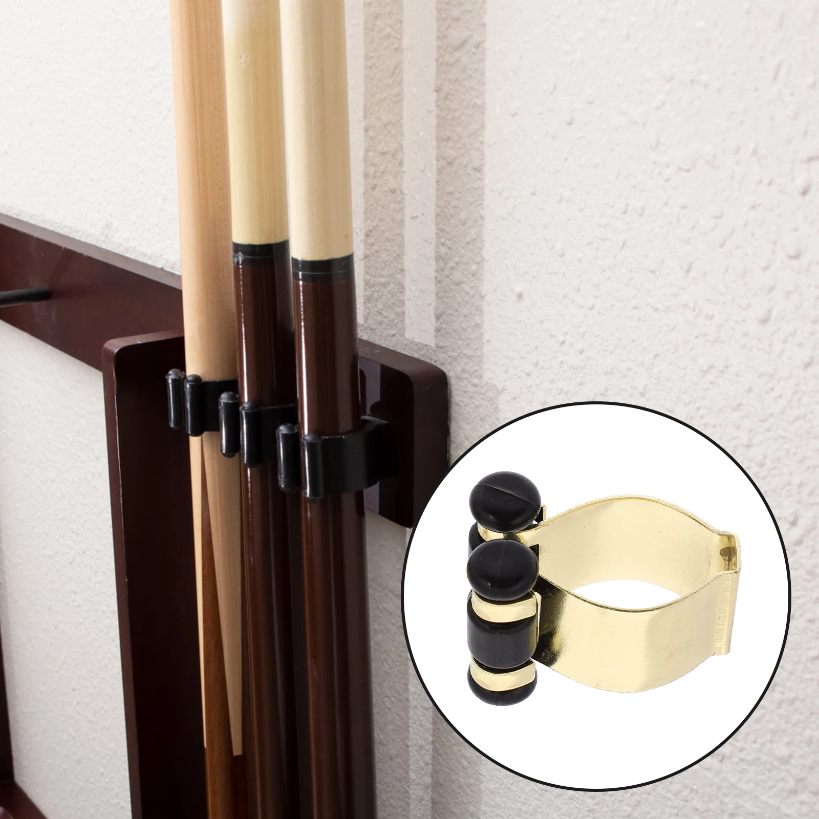 

2Pcs Wall Cue Clamp Pool Stick Holder Fishing Rod Pod Elaborately Designed Non Slip Practical Gift Fishing Rod Holders