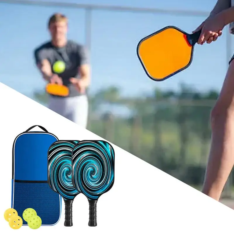 Ball Paddles 2 Lightweight Rackets With 4 Balls Carbon Fiber Paddles With Carrying Bag For Men Women Kids Adults Comfort Grip