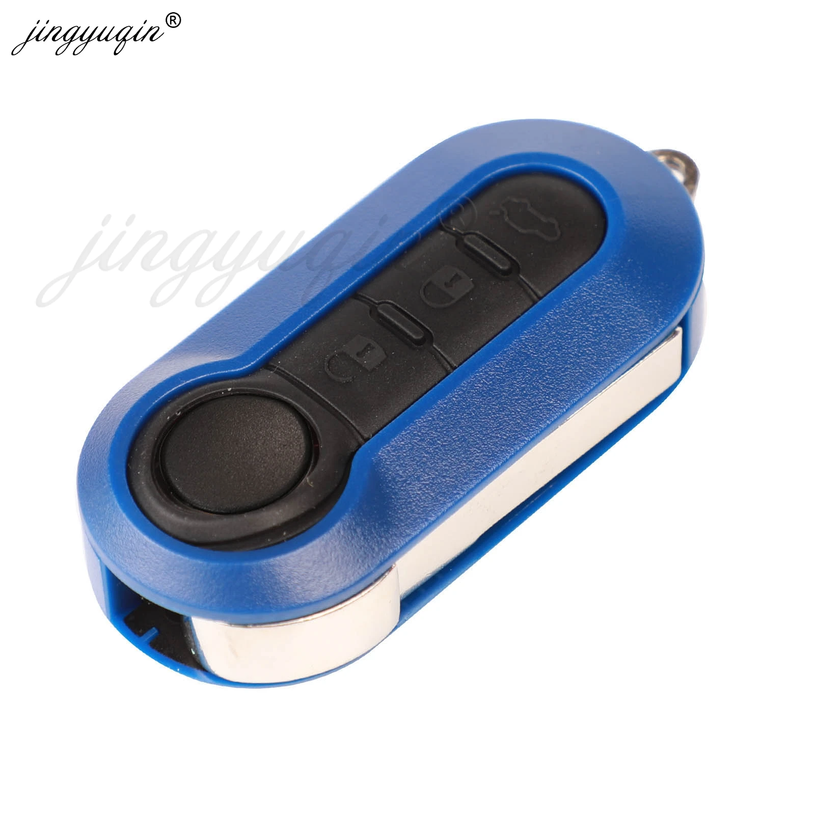 jingyuqin Colorful 3 Buttons Flip Remote Key COMBO Case Shell for FIAT 500 Panda Punto Bravo Car Alarm Keyless Entry Fob Cover