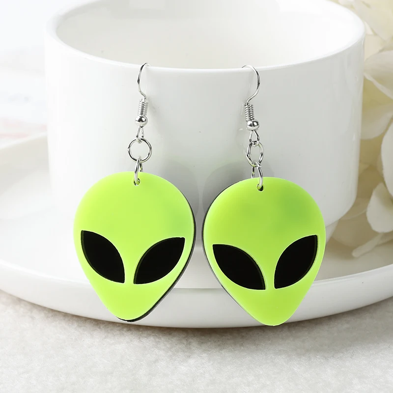 1Pair UFO Woman Dangle Earrings Acrylic Drop Earrings for Girl Birthday Gift