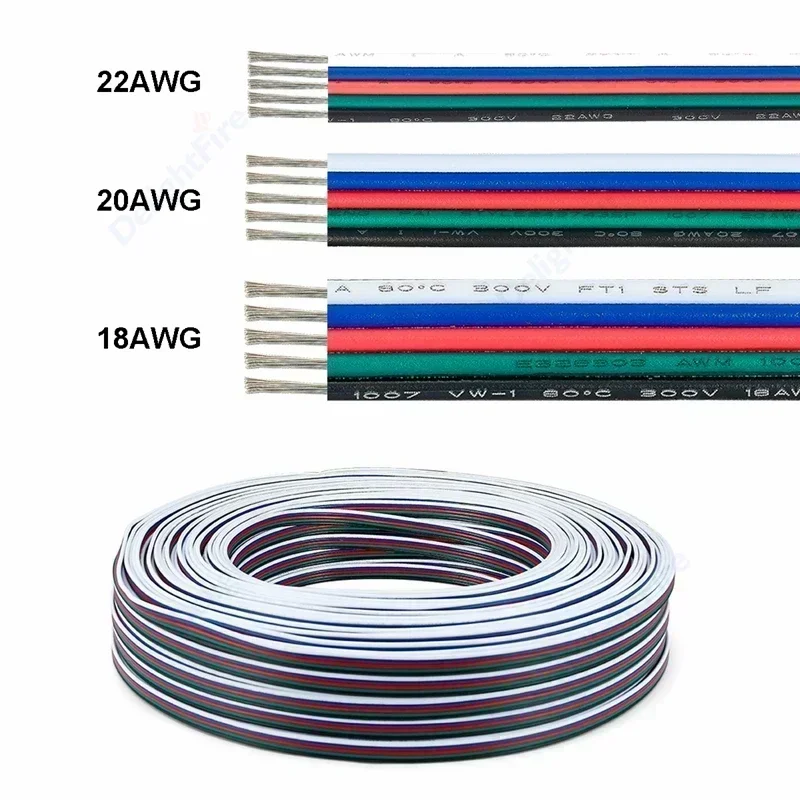 2Pin LED Strips Extension Cable Electrical Wire 22/20/18 AWG Flexible Electric Wire For 5050 3528 WS2811 RGB LED Strip Light
