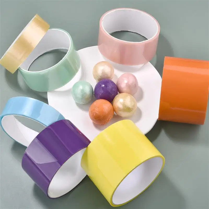 6 Farben, zufälliger Versand, klebrige Kugelbänder, farbiger Dekompressionskleber, Rollen, DIY, lustiges Spielzeug, farbige Kugeln, der Spielzeugkleber herstellt