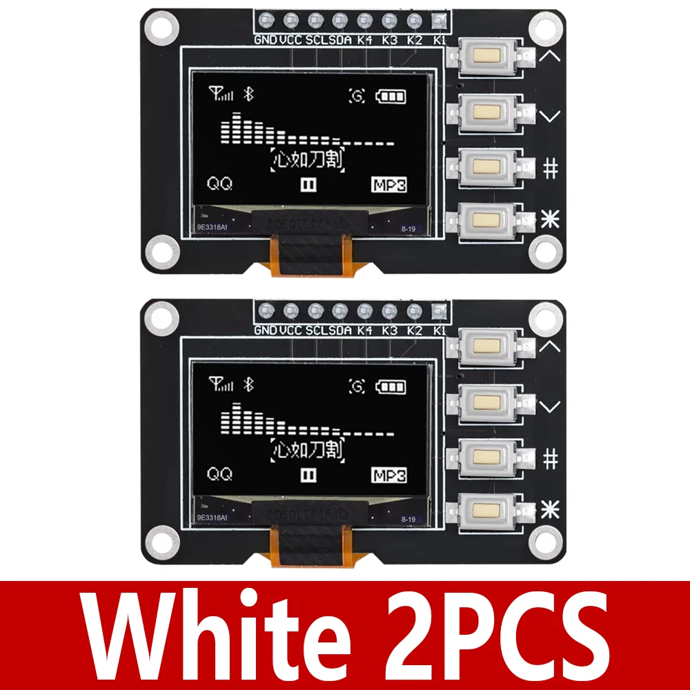 1 ~ 2 Stück 0,96 Zoll OLED IIC Weiß/Gelb Blau/Blau 12864 OLED-Display mit 4x4 Tasten I2C SSD1315 LCD-Bildschirmplatine für Arduino