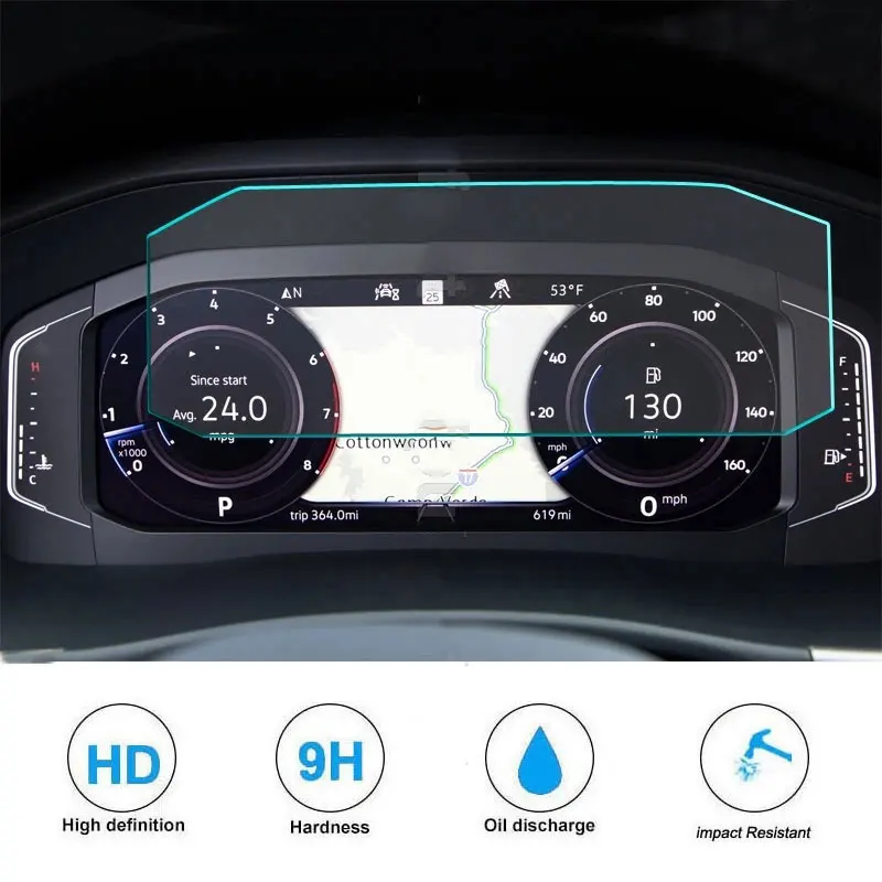 

Для Volkswagen Tiguan 2019 2020 2021, защитная пленка для экрана приборной панели из закаленного стекла, пленка для экрана приборной панели с защитой от царапин