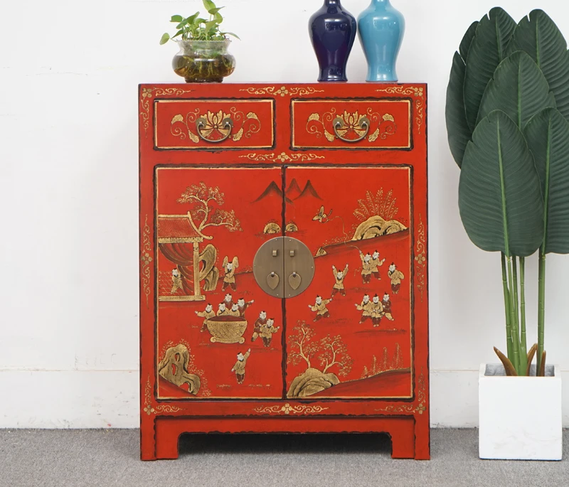 Edge Cabinet Retro Locker Storage Cabinet Chinese Simple Bookcase