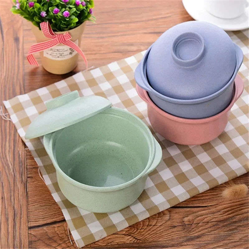 Instant Noodle Bowls with Lids Soup Hot Rice Bowls Japanese Style Students Food Container Healthy Tableware Bowl Tableware