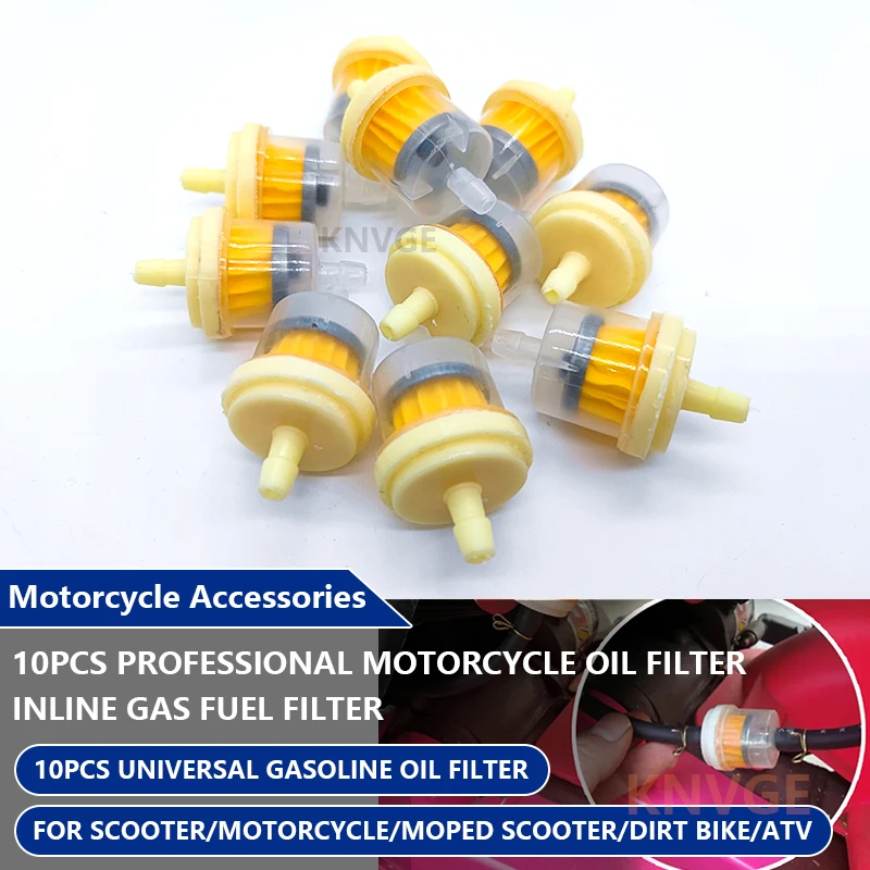 

New 10pcs Universal Gasoline Gas Fuel Gasoline Oil Filter For Scooter Motorcycle Moped Scooter Dirt Bike ATV Fuel Filter