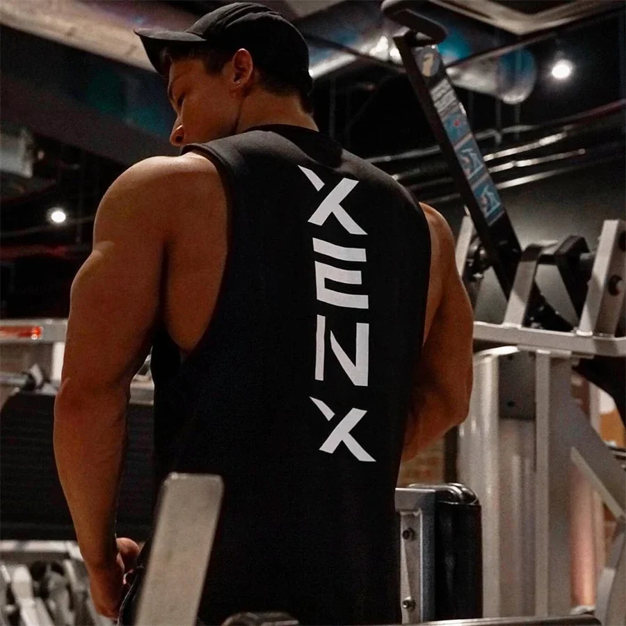 2023 Men's Vest Sportswear Vest Gym Exercise Sleeveless Shirt Tight Vest Bodybuilding Clothing Fitness
