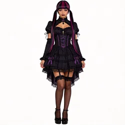 40 inch Monster High Draculaura Wig With Bang Long Black Pink straight synthetic Hair For Teen Anime Cosplay Halloween Costume
