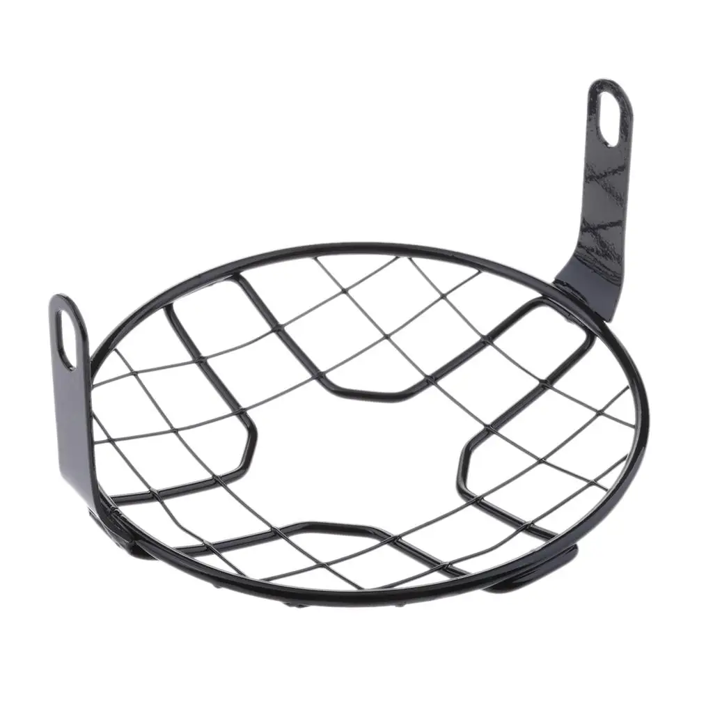 Motorcycle 7inch 175mm Headlight Mesh Grill Side Mount Universal Head Lamp Cover
