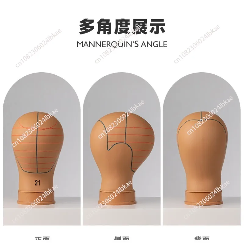 

Wig model head practice trimming styling props, cosplay hairstyle design, hairy girl mannequin with needle tip display stand