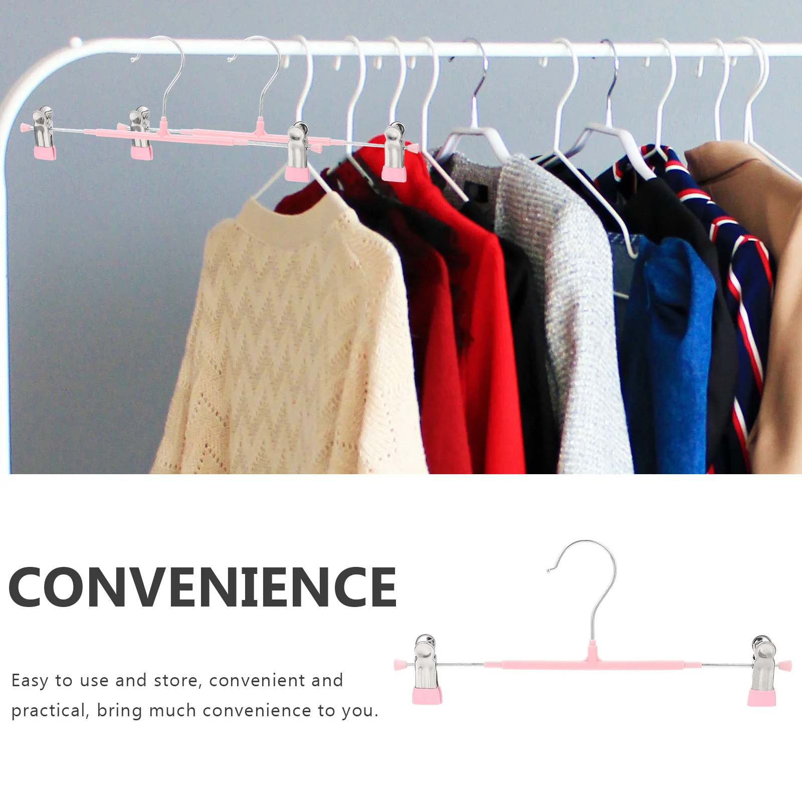 

10 Pcs Clothes Hanger Clip Hangers for Skirts Folding Stainless Steel Metal Coat Pants Baby Clamp Closet