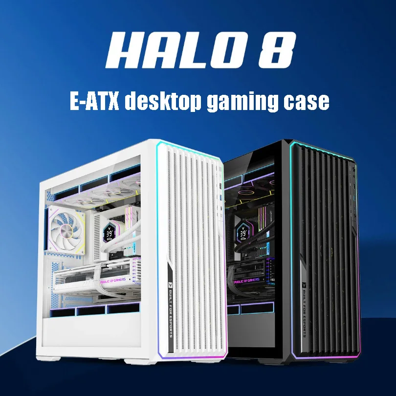 RUIX HALO8 E-ATX Cooling computer case Sea-view room Air duct Case Supports 360-degree water cooling ARGB lighting strip