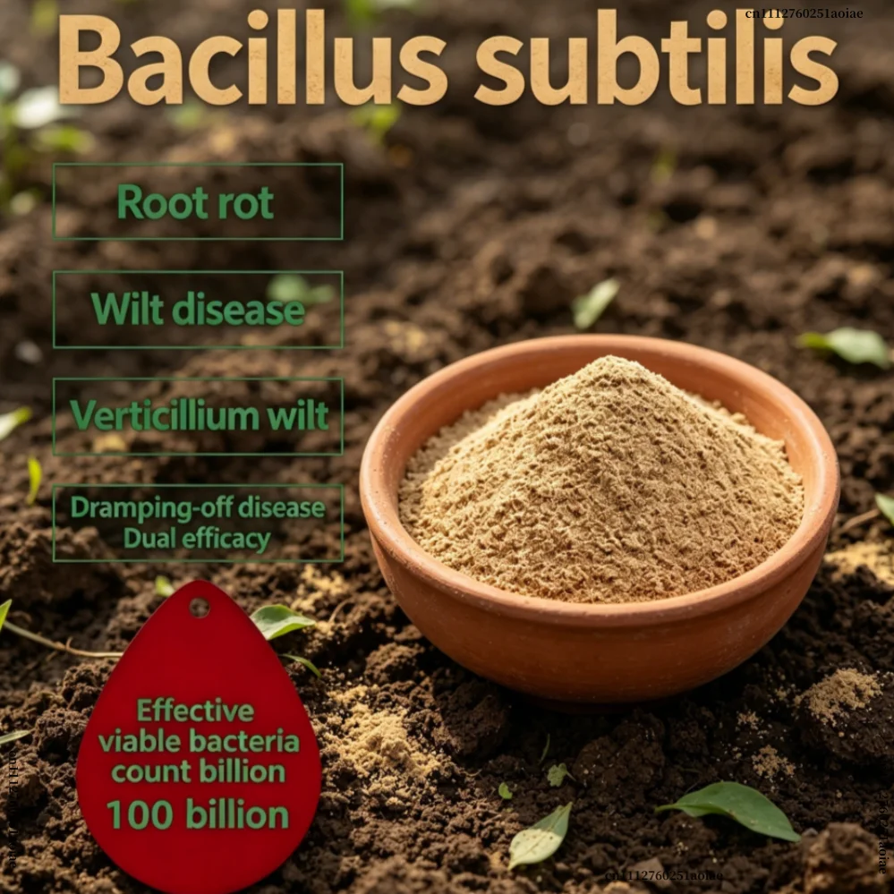 Organic Bacillus Subtilis Probiotic Powder Fertilizer High Activity, For Crops Garden Plant Growth, Aquarium Water