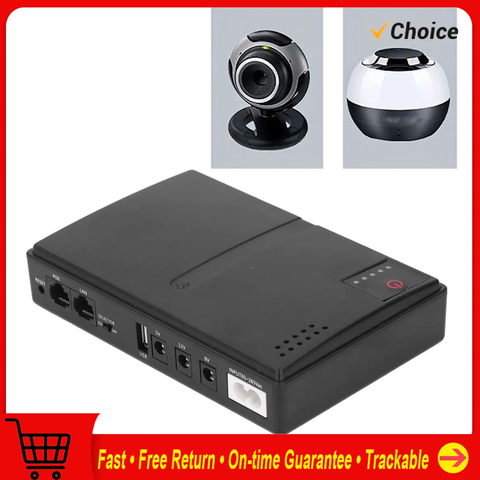 

UPS Battery Backup Dual Device Support Uninterruptible Power Supply Multi Circuit Guard for Attendance Access Control System