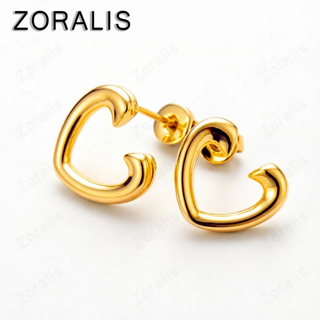 18K Gold V Stud Earrings For Women Earring Fashion Party Engagement Wedding Charm Jewelry Lady Birthday Gifts