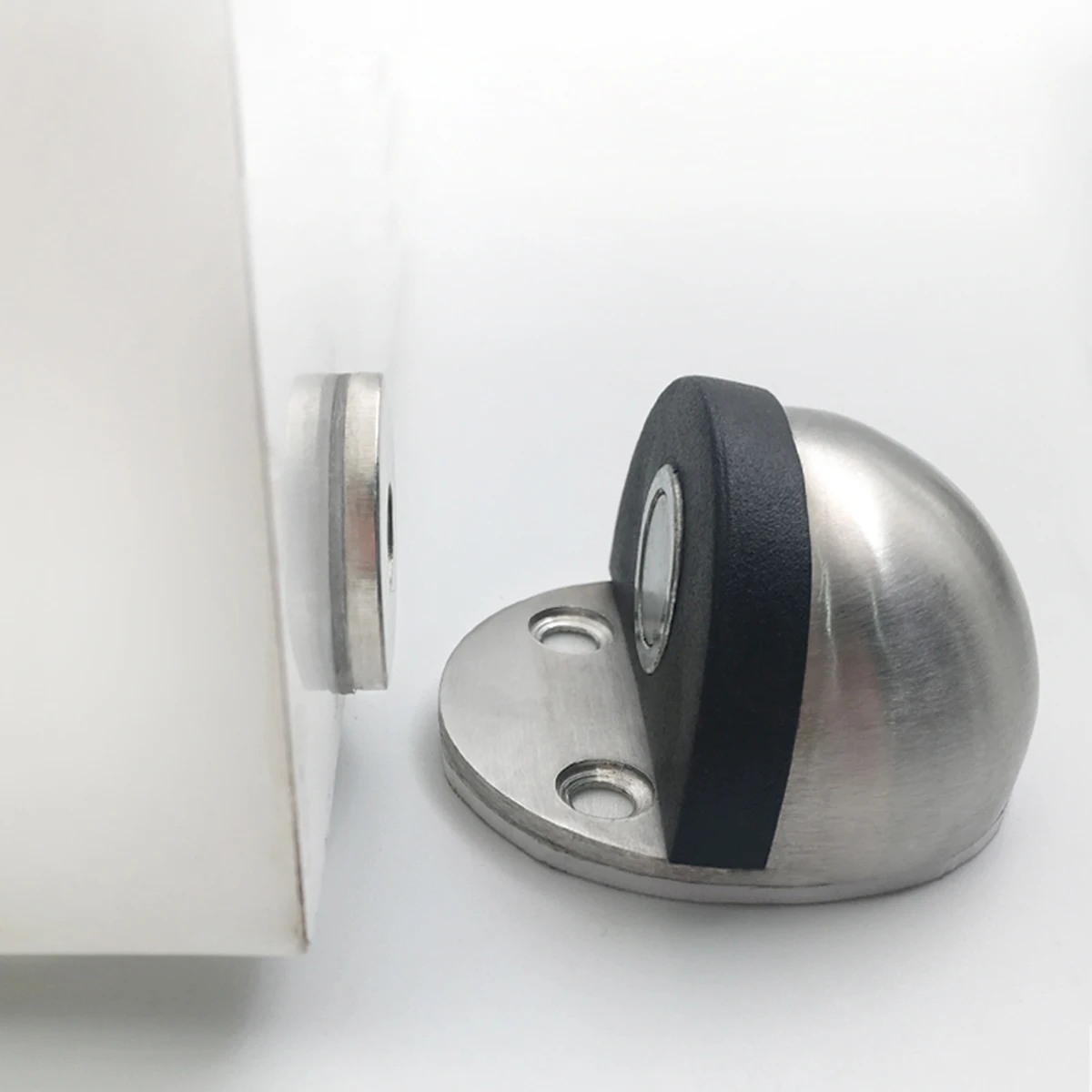 

2pcs Magnetic Doorstop Stainless Steel Hidden Floor Stopper Without Drilling Strong Force Mini Size Bedroom Kitchen Bathroom