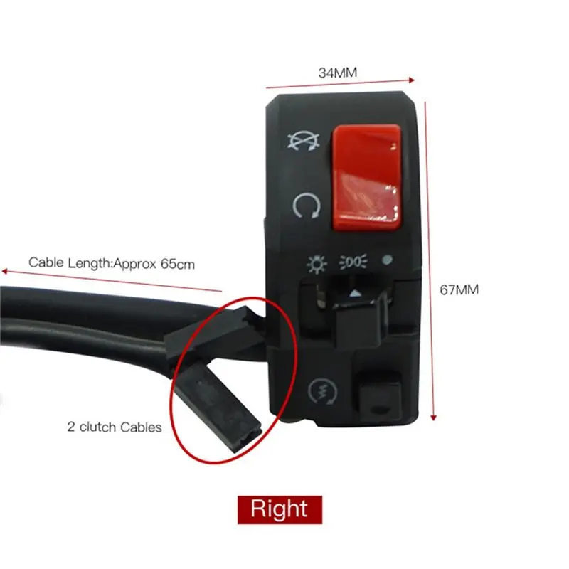 Ingenious-Universal Motorcycle Modified Handlebar Control Switch 7/8Inch / 22Mm Handlebar Switch Turn Signal Fog Lamp Start
