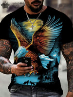 Eagle men's T-shirt new men's wear3D animal print men's T-shirt summer casual short sleeve fashion oversized Men's Clothing