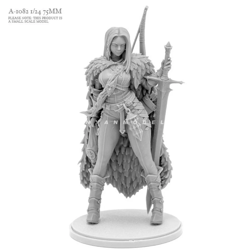 75mm Beauty Soldier Resin Model DIY Coloring Unassembled and Uncolored Self-assembly Figurines Miniatures