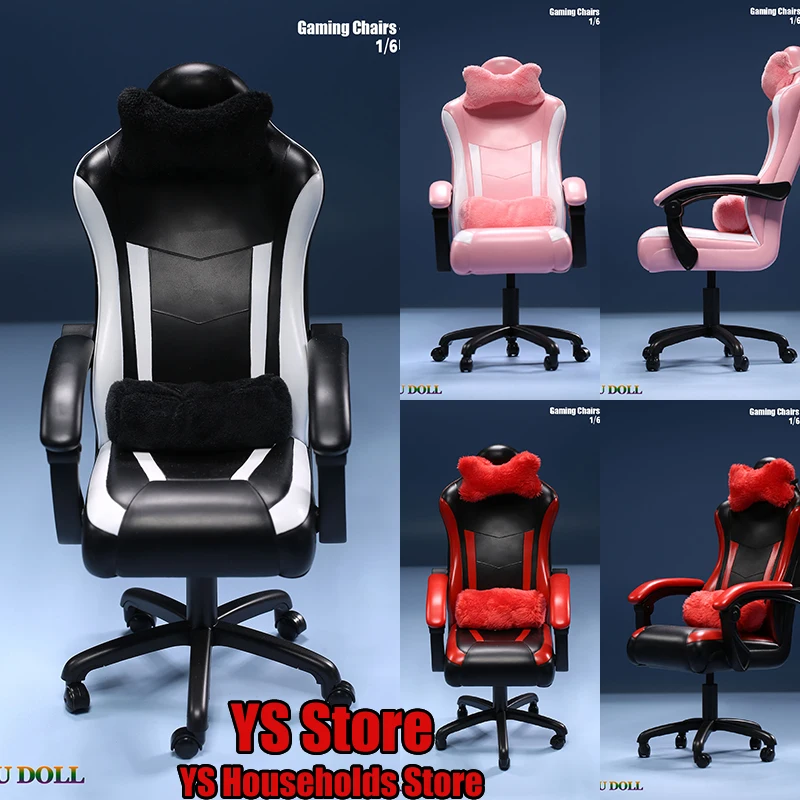 

JO23F-01 1/6 Soldier Office Game Chair Model Toys Red Black Pink Trendy Scene Ornament Figure Accessory For 12" Soldier Cosplay