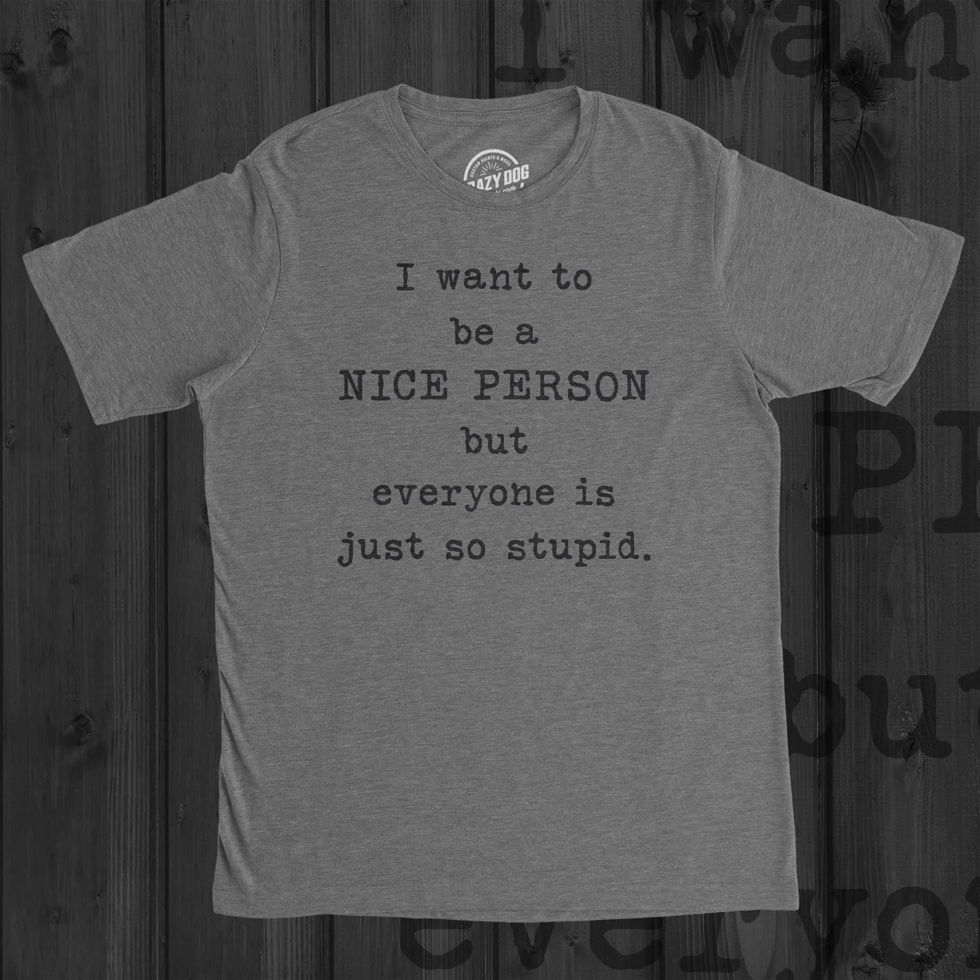 Everyone Is Stupid T Shirt Nice Guy S Rude Men Sarcastic Funny For Cool Mens I Want To Be