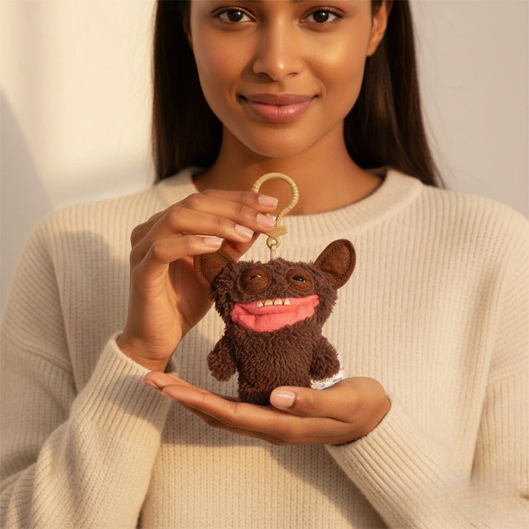 Porte-clés en peluche Fuggler, monstre amusant et moche, jouet en peluche, accessoires de sac à dos, cadeaux amusants