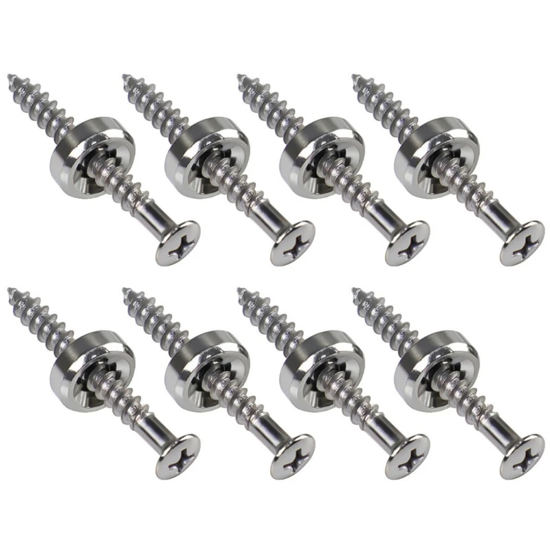 Guitar Neck Mounting Screws Neck Joint Bushings Ferrules & Bolts for Electric Guitar Bass Pack of 8, Black/Golden/Silver