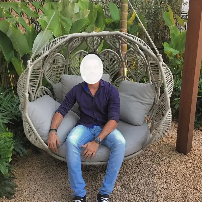 OEMOutdoor Internet celebrity bird's nest hanging chair swing basket rattan chair courtyard indoor floor-to-ceiling home cradle