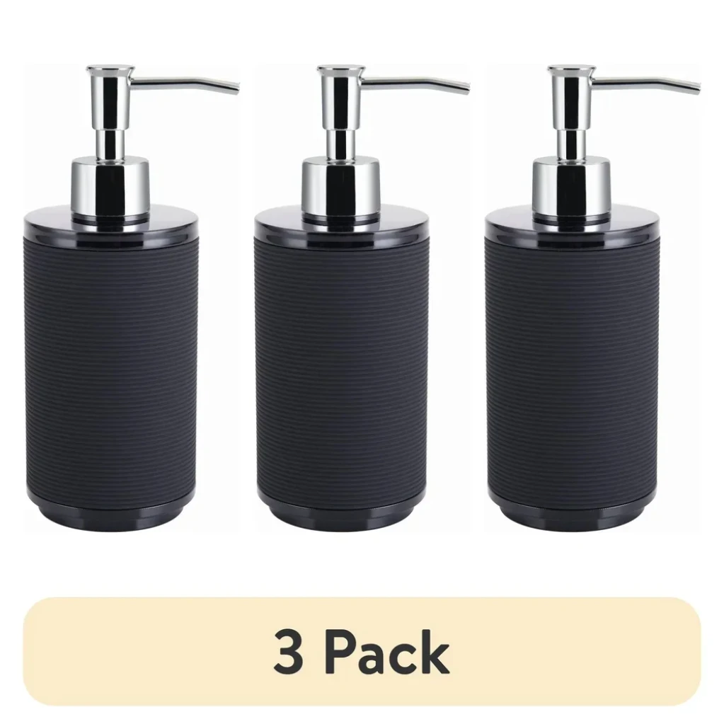 

3-пакетный мягкий на ощупь насос для лосьона, горизонтальный ребристый дизайн, прочный пластик, аксессуары для ванной комнаты, только для мытья рук, идеальный современный