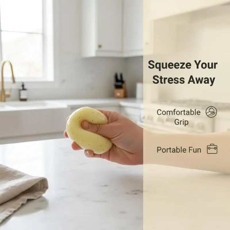 Realistic Mashed Potato Stress Ball with Textured Surface and Calming Crinkle Sound