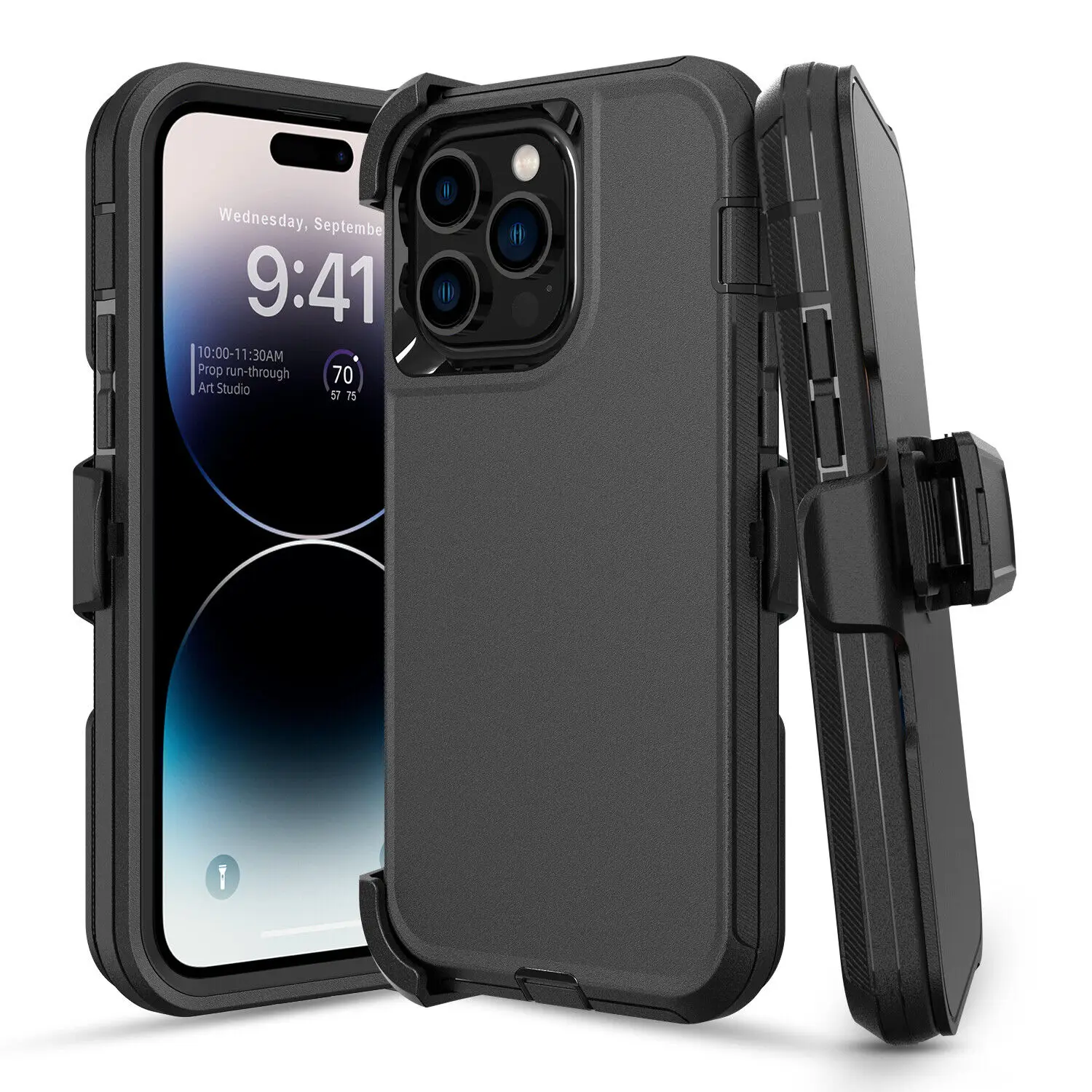 Hybrid Impact Shockproof Protective Armor Case Cover With Belt Clip Holster For iPhone 11 12 13 14 15 16 Pro Max Cases