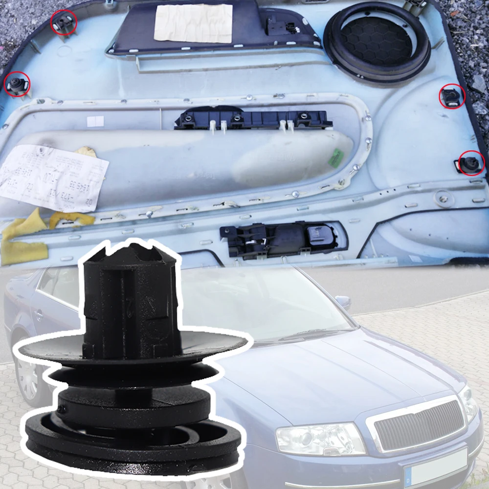Dla Skoda Superb 3T 3U B6 B5 2001 2002 2003 2004 - 2015 zabezpieczenie na drzwi samochodu wykończenie panelu nit wewnętrzna odlewnictwo tapicerka klip wymiana