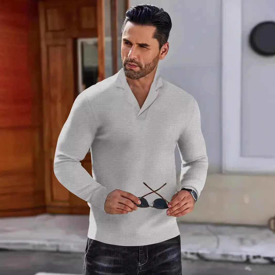 Men's Casual Longsved Shirt 2025 Cool Sensation  with Collar Three-acetate Fiber Winter Collection Unbranded Female Suitable