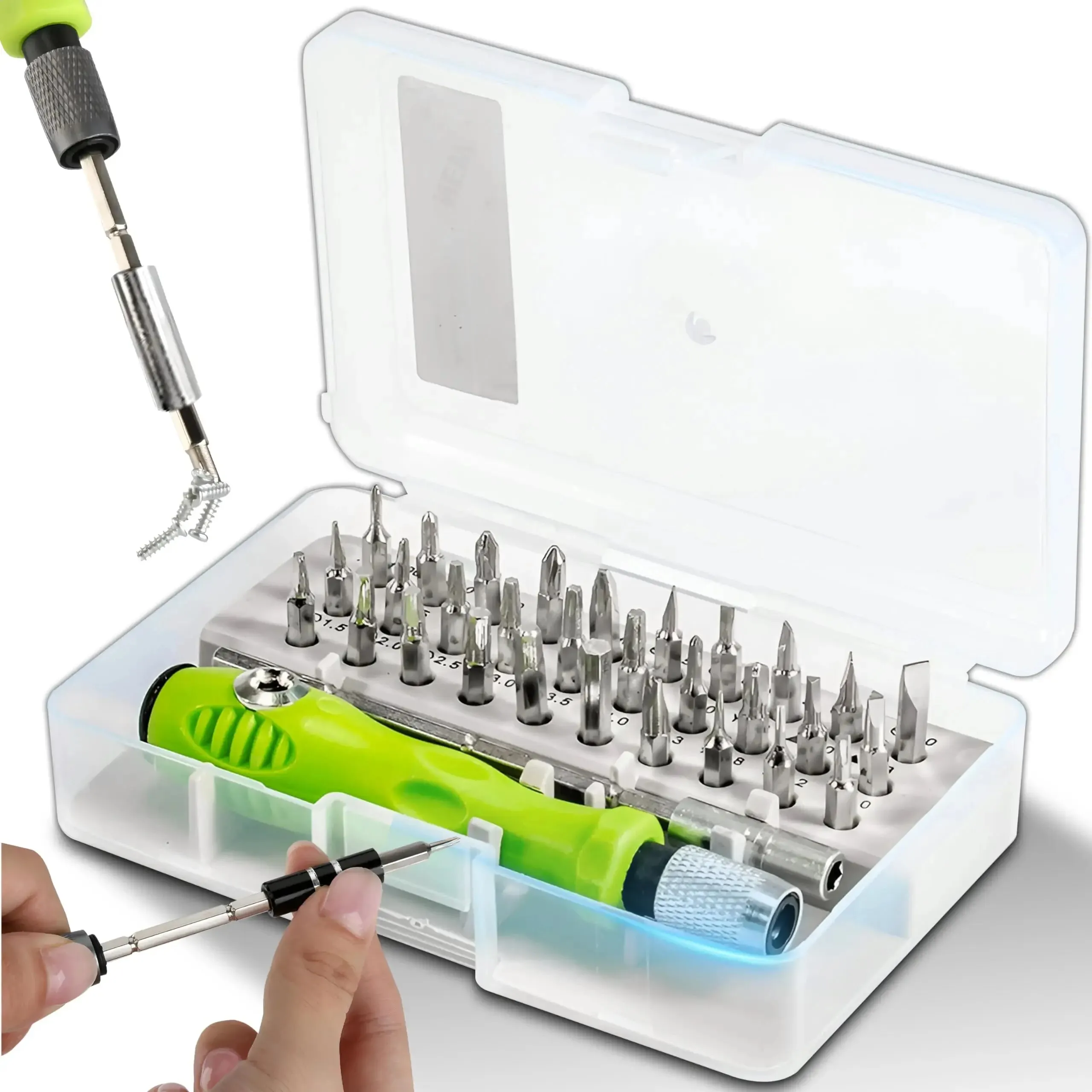 

Mini 32-in-1 Precision Screwdriver Set Magnetic Phillips Bits Multifunctional Hand Repair Tool Kit for Phone Watch Glasses PC